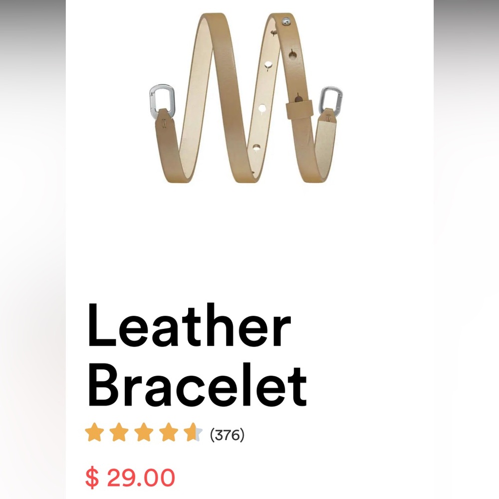 Bellabeat Leather Double Wrap Bracelet in Tan with Silver Hardware for Leaf